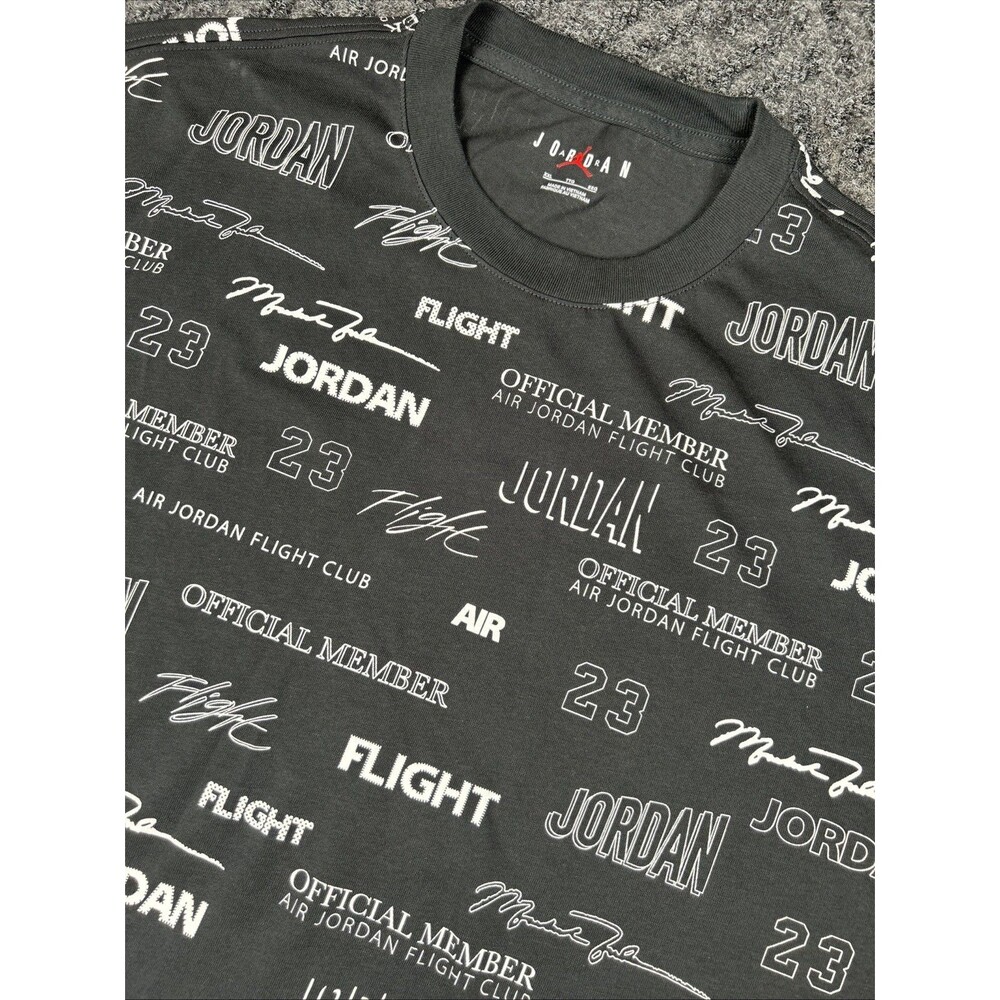 Nike Air Jordan Flight MVP Statement 85 Crew Mens 2XL Black T-Shirt